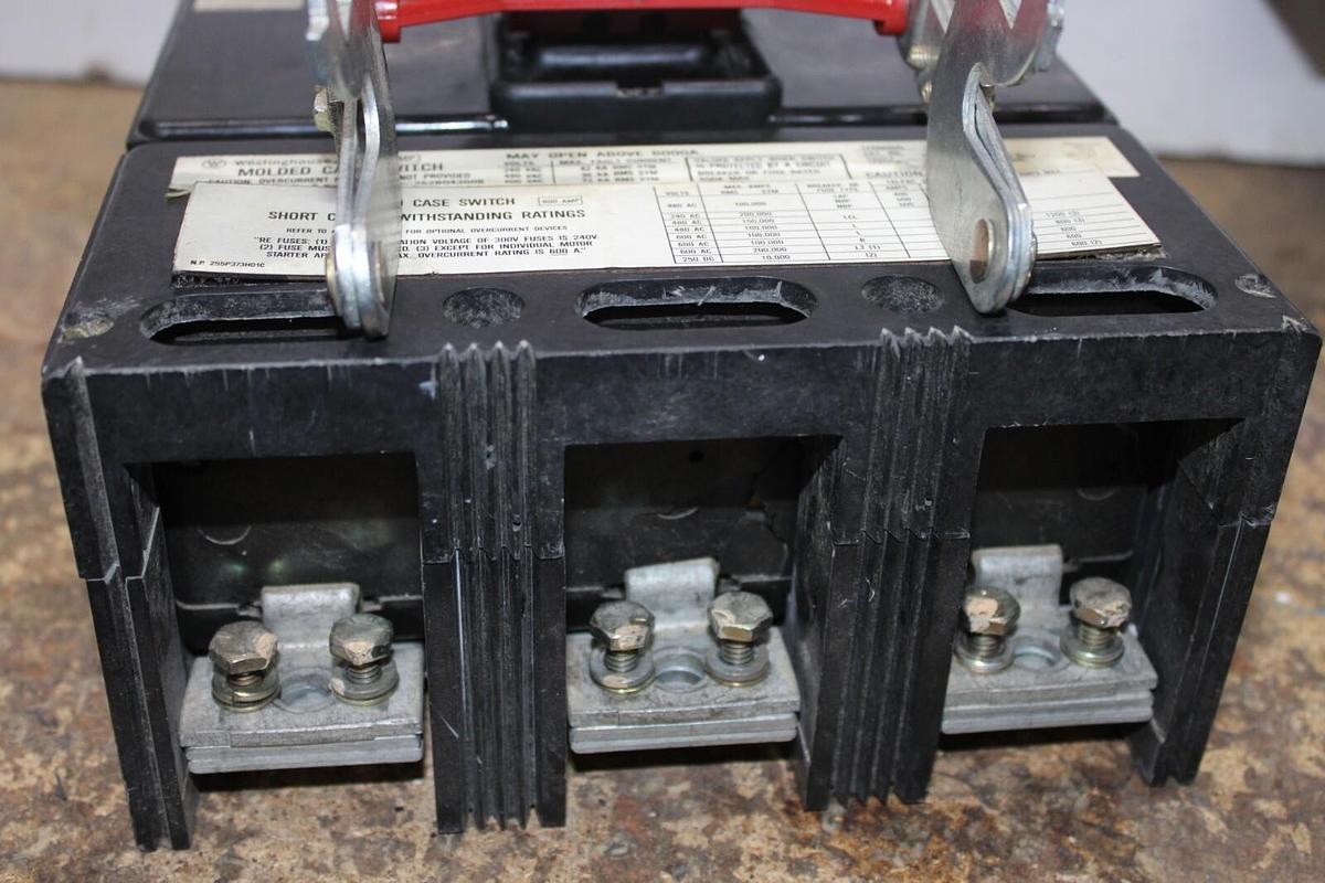 Used WESTINGHOUSE MOLDED CASE SWITCH LC3600WK 600 AMP 3-POLE 600 VAC **WARRANTY**