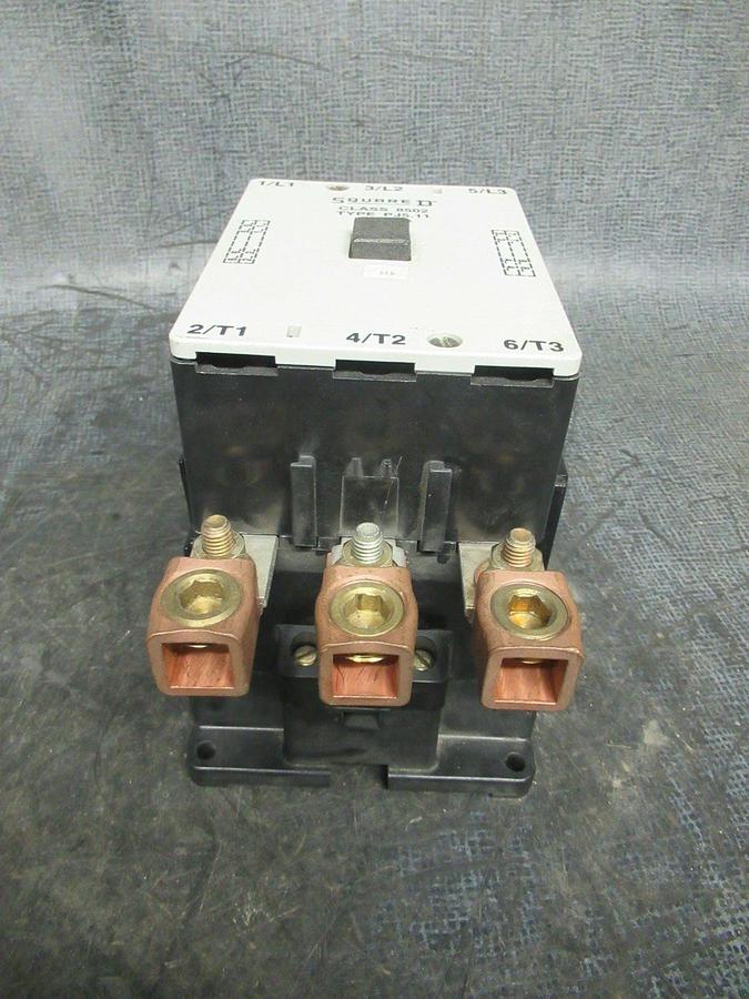 Used SQUARE D CONTACTOR 8502PJ5 PJ5.11 160 AMP 600 VAC 125 HP 3-PHASE 3-POLE