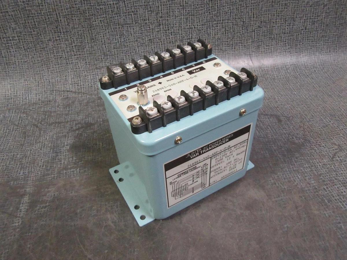 Used YOKOGAWA JUXTA AC SERIES VARS TRANSDUCER 248965-540-AHF-4-0-M 0-120V 1500 VARS