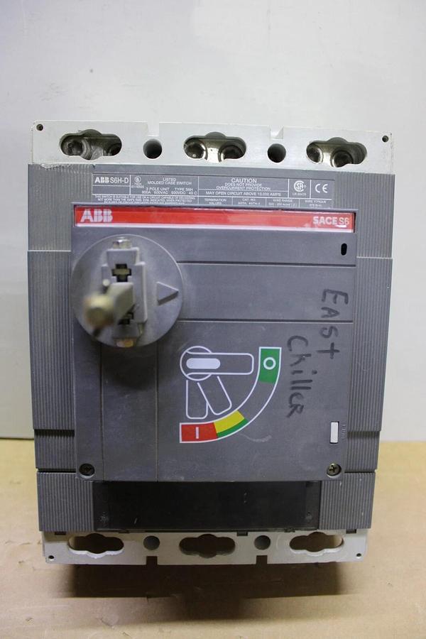Used ABB MOLDED CASE SWITCH SACE S6H-D 800 AMP 600 VOLT 3-POLE W/ OPERATOR