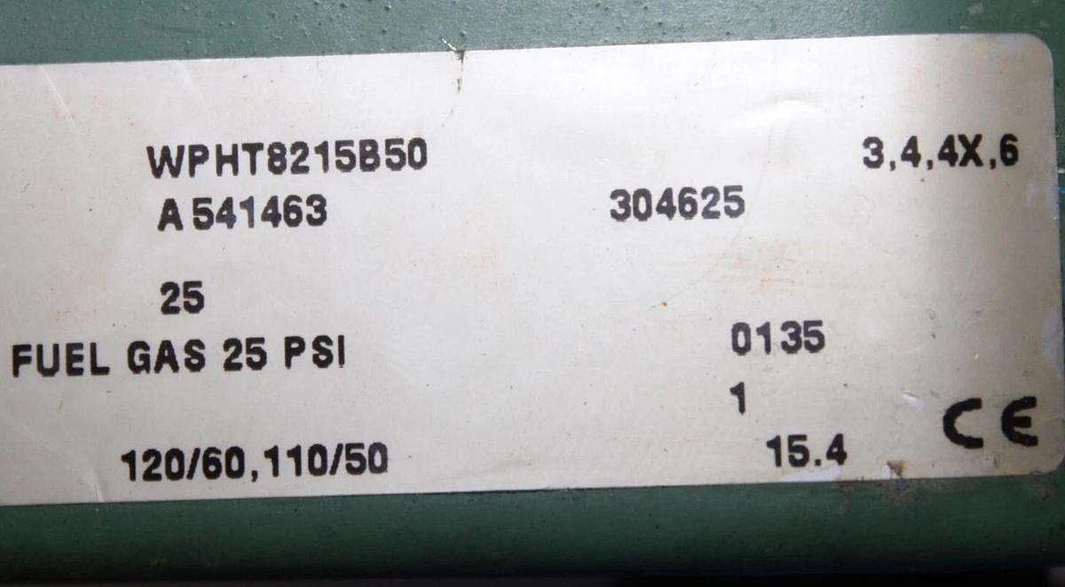 Used ASCO SOLENOID VALVE WPHT8215B50 A-541463 25 PSI 110/120 VOLT NEMA 3,4,4X,6