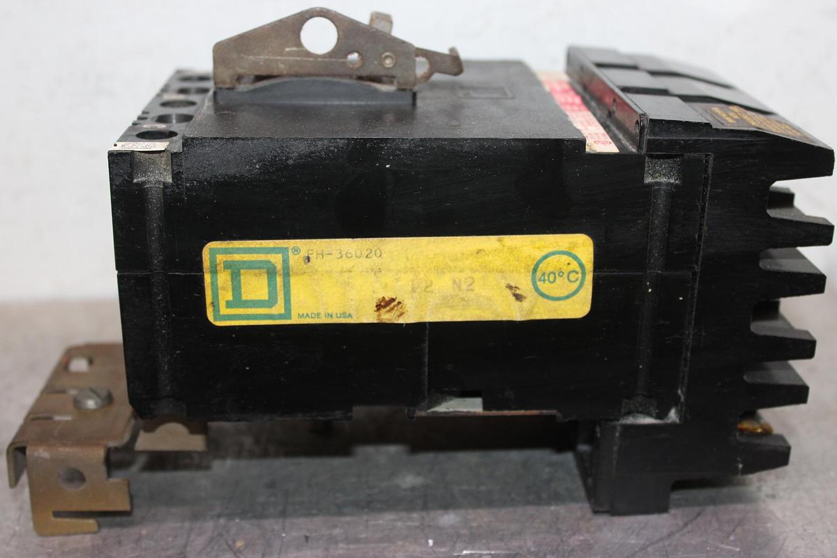 Used SQUARE D I-LINE CIRCUIT BREAKER FA36020 20 AMP 600 VOLT 3-POLE