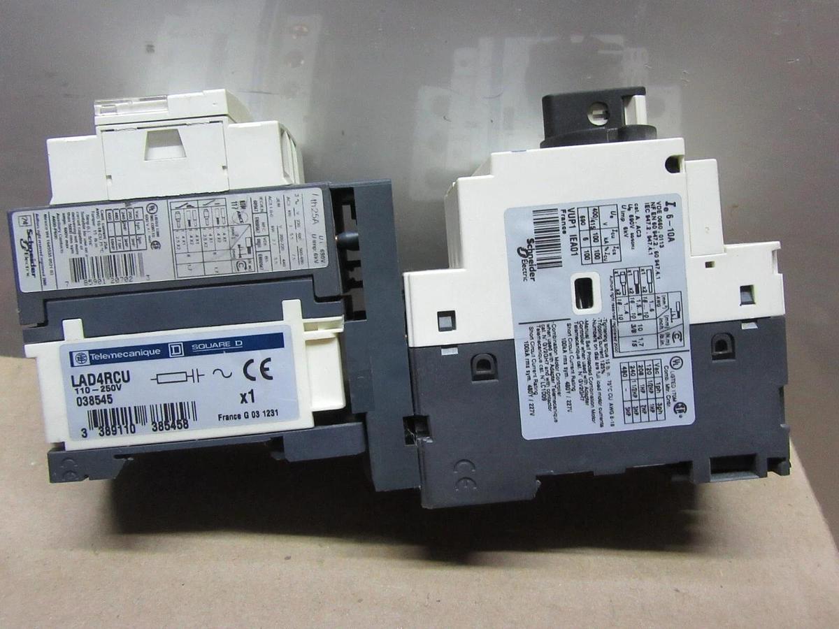 Used SQUARE D MANUAL MOTOR STARTER LC1-D12 25 AMP 600 VAC 10 HP W/ GV2-P14H7