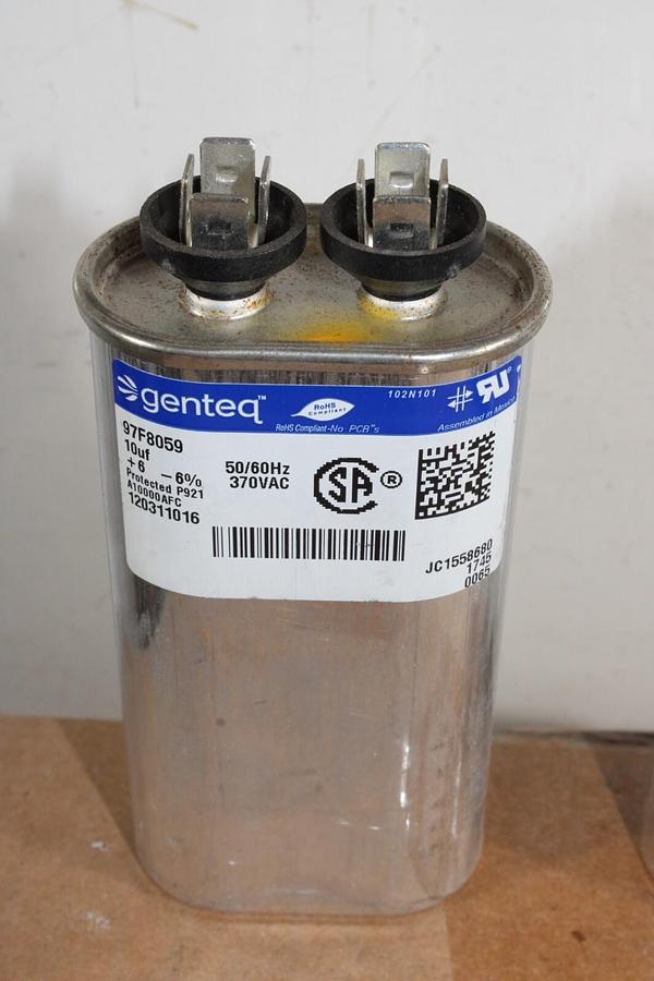 Used LOT OF 2 GENTEQ CAPACITOR 97F8059 10uF 370 VAC 50/60HZ ±6% NON-PCB *WARRANTY*