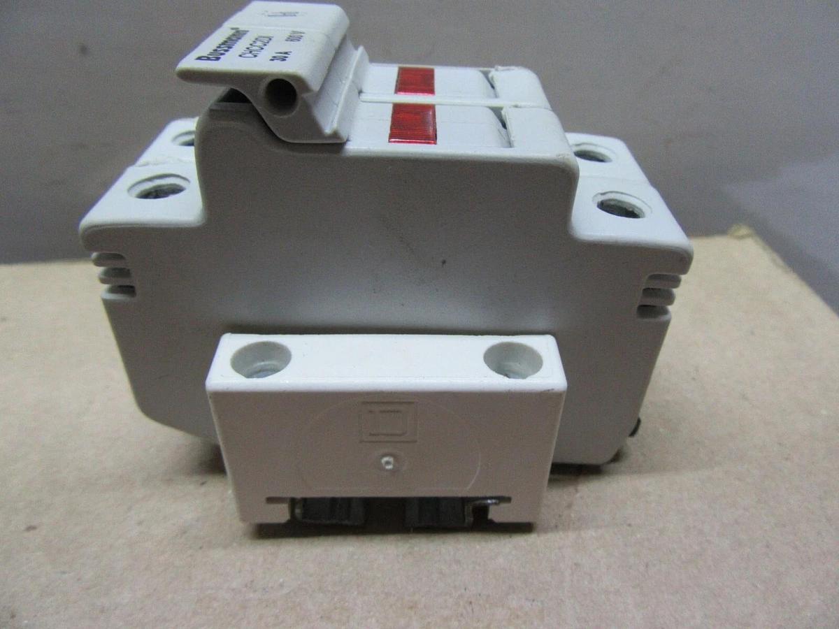 Used BUSSMANN FUSE HOLDER CHCC2DI 600 VOLT 30 AMP 2-POLE W/ AUXILLIARY CONTACTS