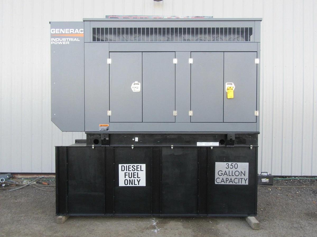 Used 80 KW DIESEL GENERATOR GENERAC 120/240V FPT BRAND NEW SOUND ENCLOSED VIDEO 50 KW
