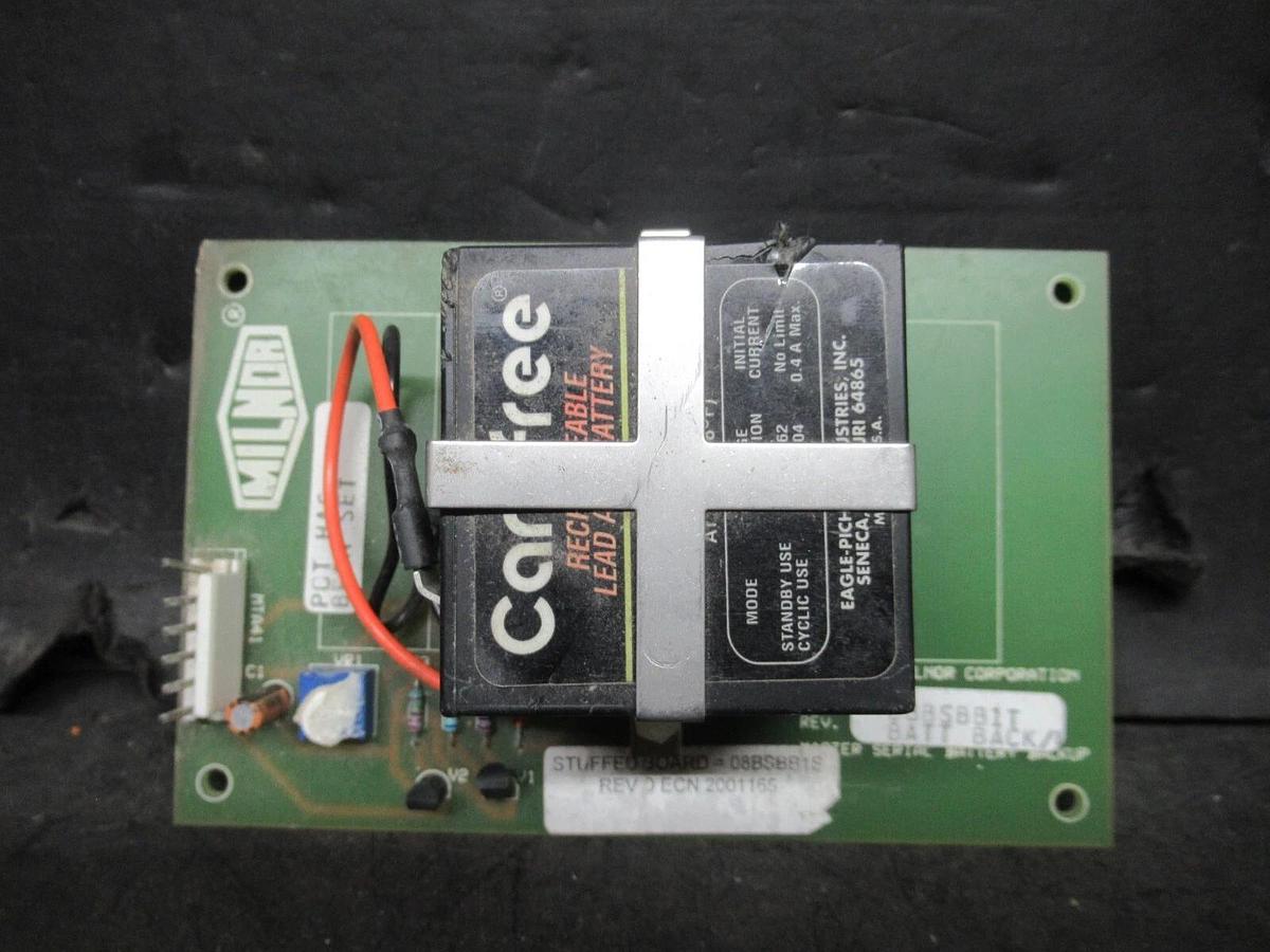 Used PELLERIN MILNOR BACK-UP BATTERY BOARD 08BSBB1T **WARRANTY INCLUDED**
