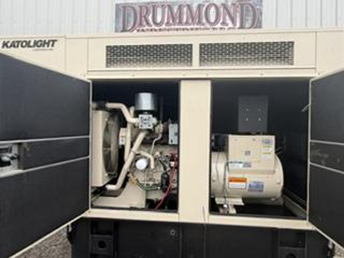 Used 60 KW DIESEL GENERATOR KATOLIGHT 120/240V RE-CONNECTABLE SOUND ENCLOSED 285 HRS
