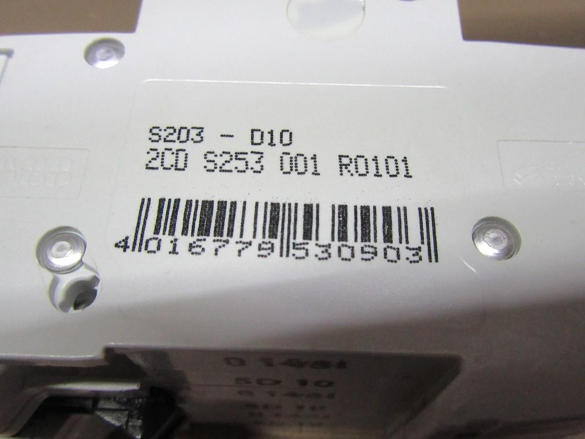 Used LOT OF 2 ABB S203-D10 400 VOLT 10 AMP 3-POLE **WARRANTY INCLUDED**
