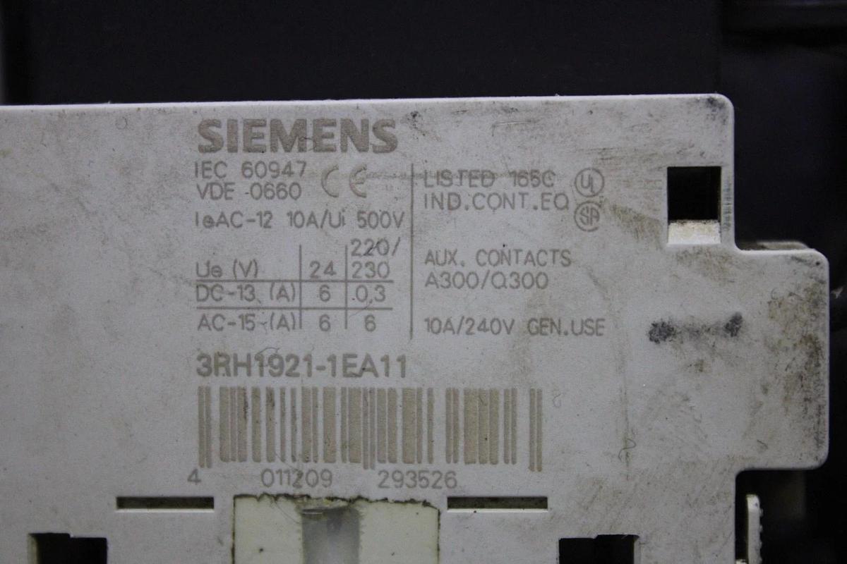 Used SIEMENS SIRIUS STARTER 3RT1024-1A..0 600 VOLT 35 AMP 10 HP W/ 3RU1126-1GB0