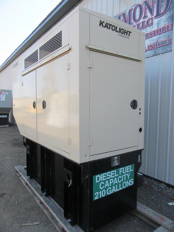 Used 60 KW DIESEL GENERATOR KATOLIGHT 120/240V RE-CONNECTABLE SOUND ENCLOSED 854 HRS