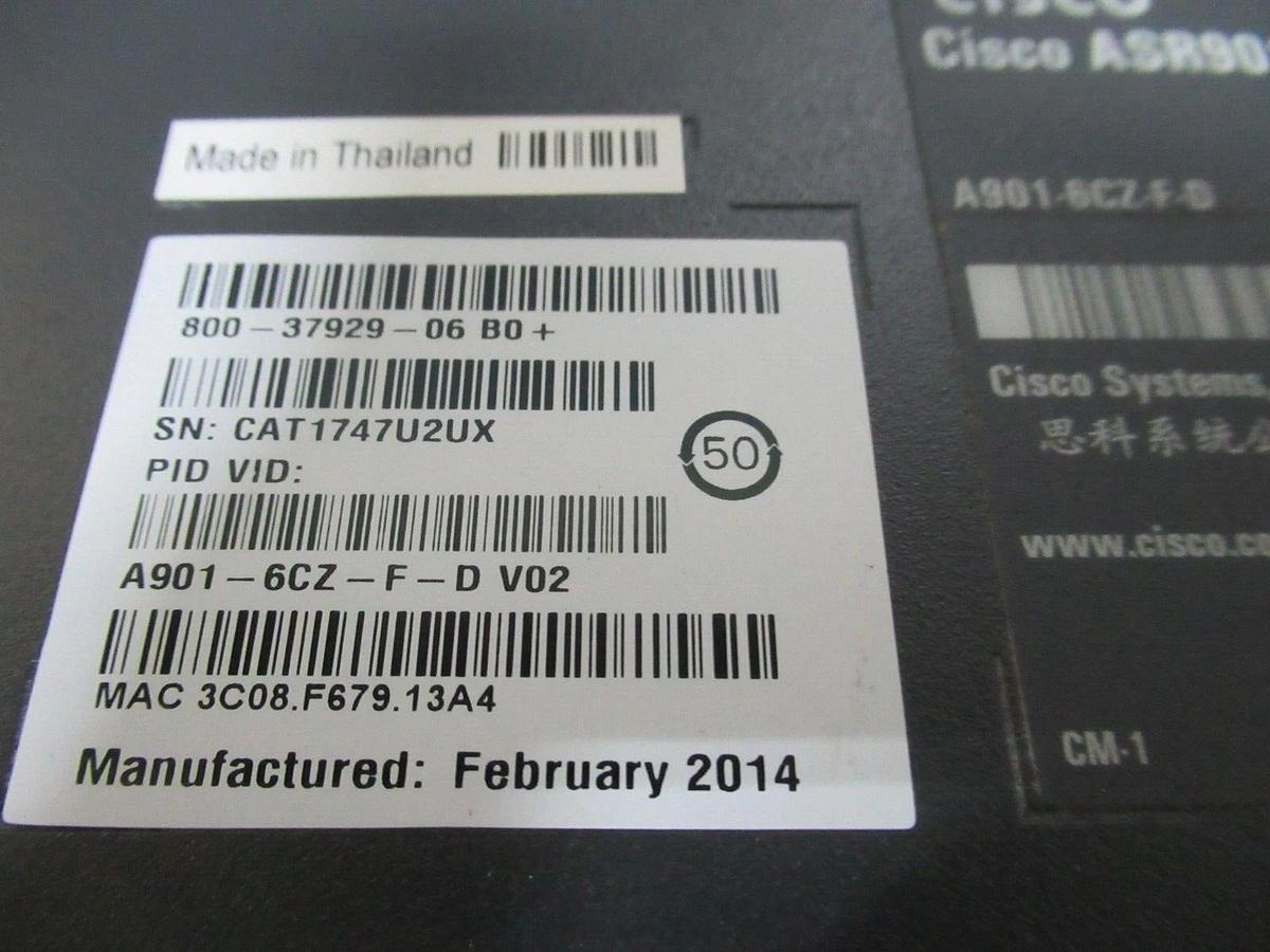 Used CISCO ASR 901 SERIES AGGREGATION SERVICES ROUTER A901-6CZ-F-D V02 10 GB ETHERNET