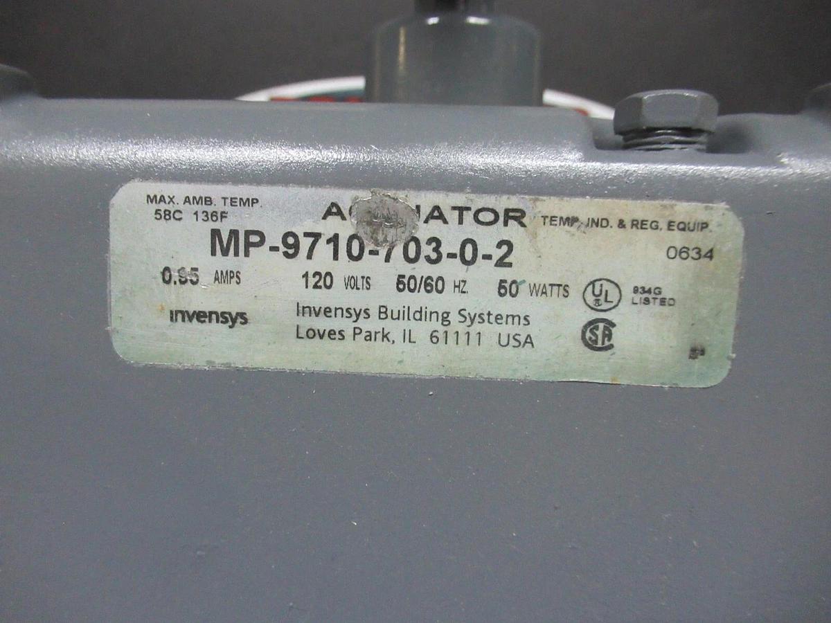Used INVENSYS HIGH-TORQUE ACTUATOR MP-9710-703-0-2 0.95 AMP 120 VOLT 50 WATT