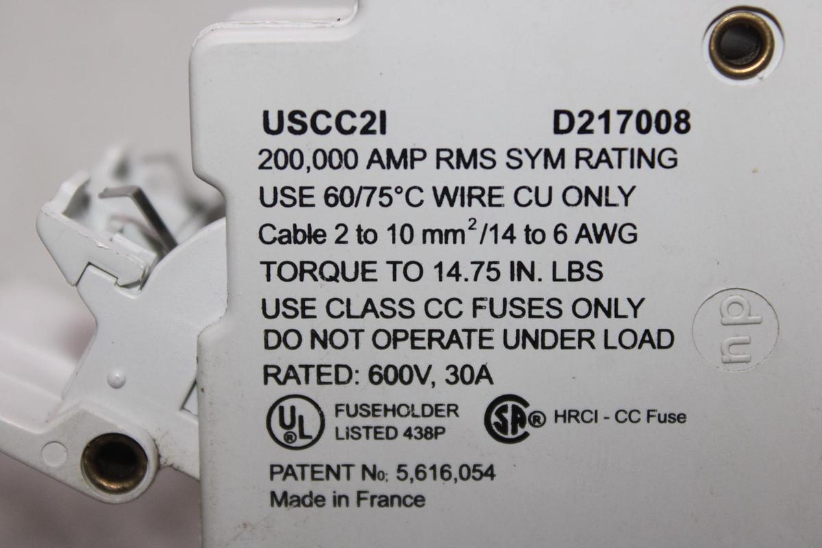 Used FERRAZ SHAWMUT ULTRASAFE FUSE HOLDER USC33I 600 VAC 3-POLE 30 AMP
