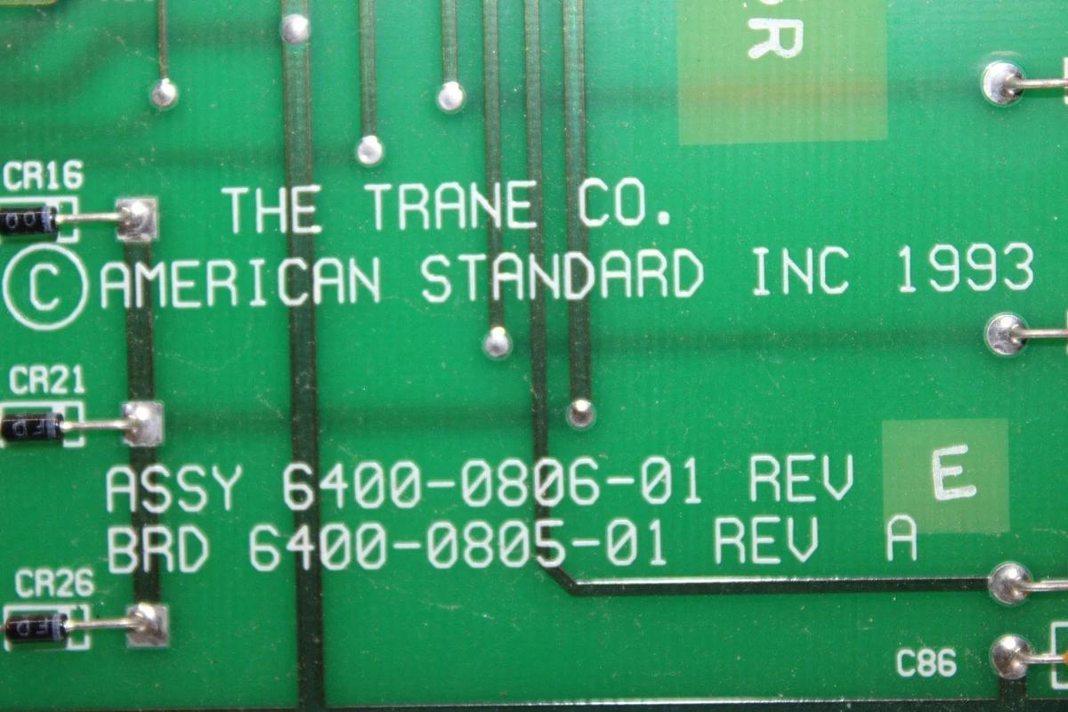 Used TRANE CIRCUIT BOARD 6400-0806-01 REV. E 6400-0805-01 REV. A **WARRANTY**