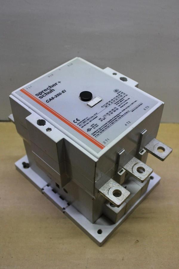 Used SPRECHER+SCHUH CONTACTOR CA6-250-EI 300 AMP 600 VAC 250 HP COIL: 110-130V