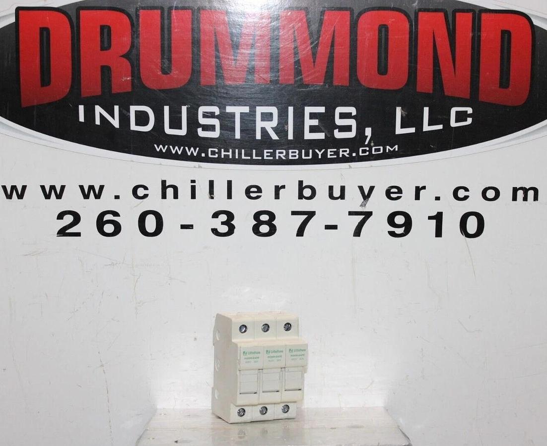 Used LITTELFUSE POWER-SAFE FUSE HOLDER LPSC-CH 3-POLE 600 VOLT 30 AMP CLASS CC