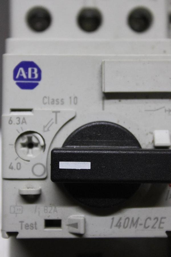 Used ALLEN BRADLEY MANUAL MOTOR STARTER 140M-C2E-B63 600 VAC 3-POLE 4 TO 6.3 AMP