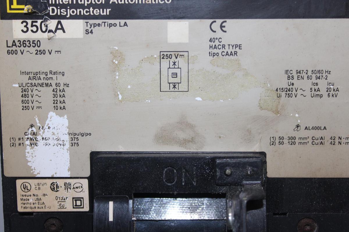 Used SQUARE D POWERPACT I-LINE CIRCUIT BREAKER BGA160305 30 AMP C-POLE 277 VAC
