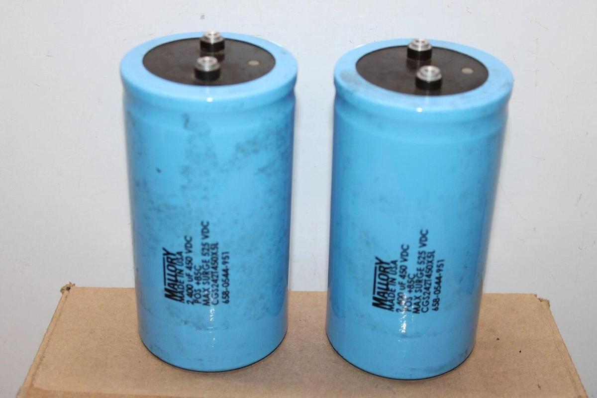 Used LOT OF 2 MALLORY CAPACITOR 2400 uF 450 VDC CGS242T450X5L 658-0544-951 *WARRANTY*