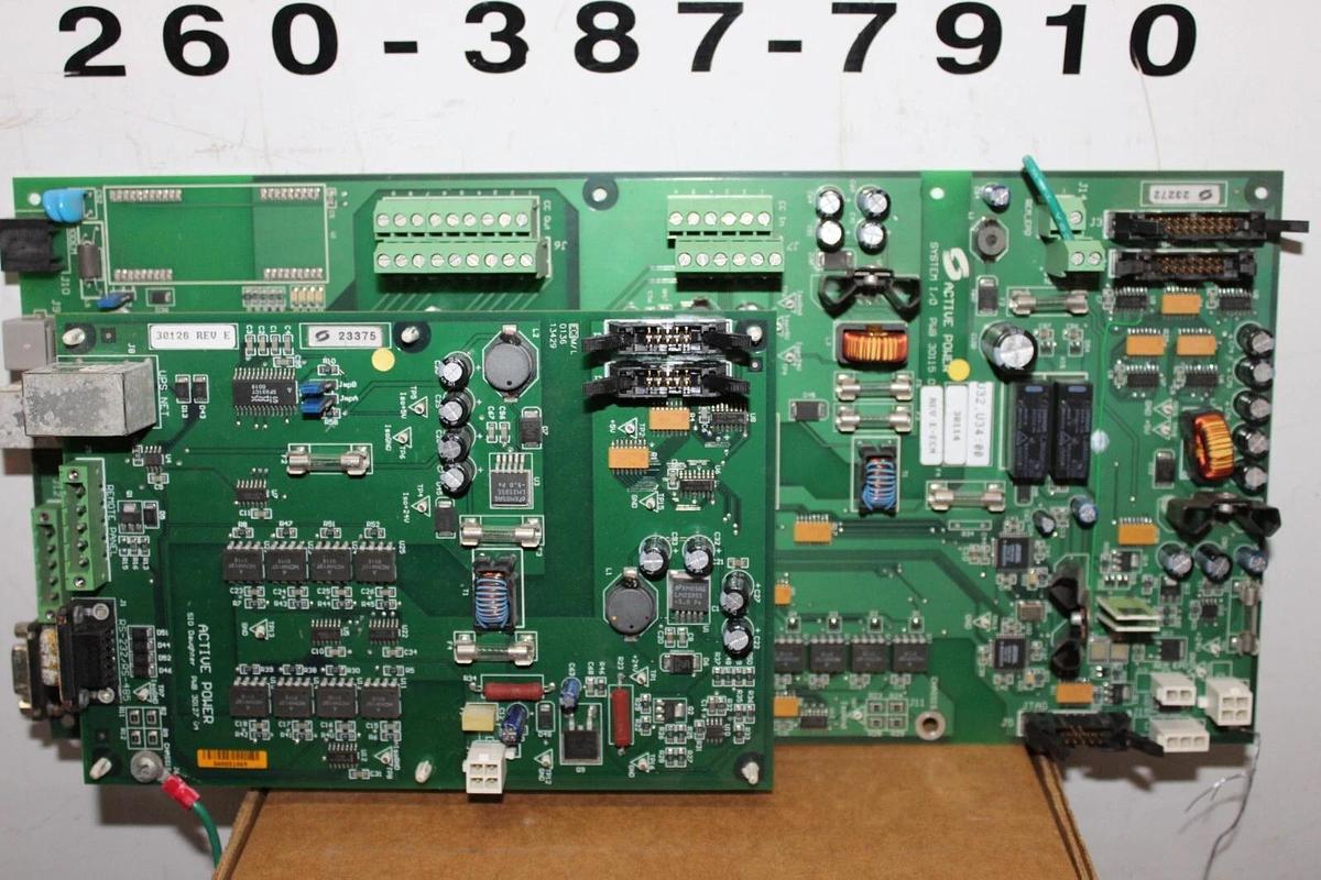 Used ACTIVE POWER SYSTEM I/O & DAUGHTER BOARD 30115-03 REV. E 30114 30127-04 30126-E