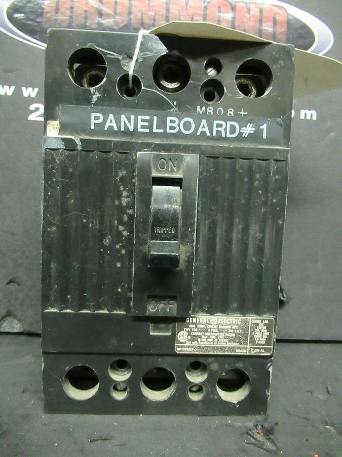 Used 225 AMP GE TQD BREAKER TQD32225 3 POLE 240 VAC