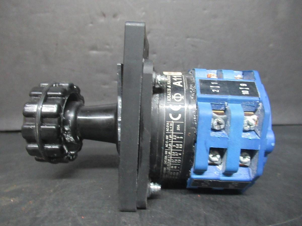 Used KRAUS + NAIMER ROTARY SWITCH A11 3 PHASE 600 VAC 10 AMP 1 HP L74149/003 AMS