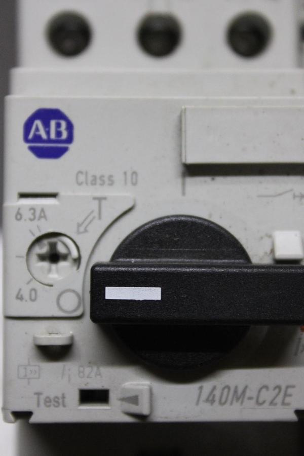 Used ALLEN BRADLEY MANUAL MOTOR STARTER 140M-C2E-B63 600 VAC 3-POLE 4 TO 6.3 AMP