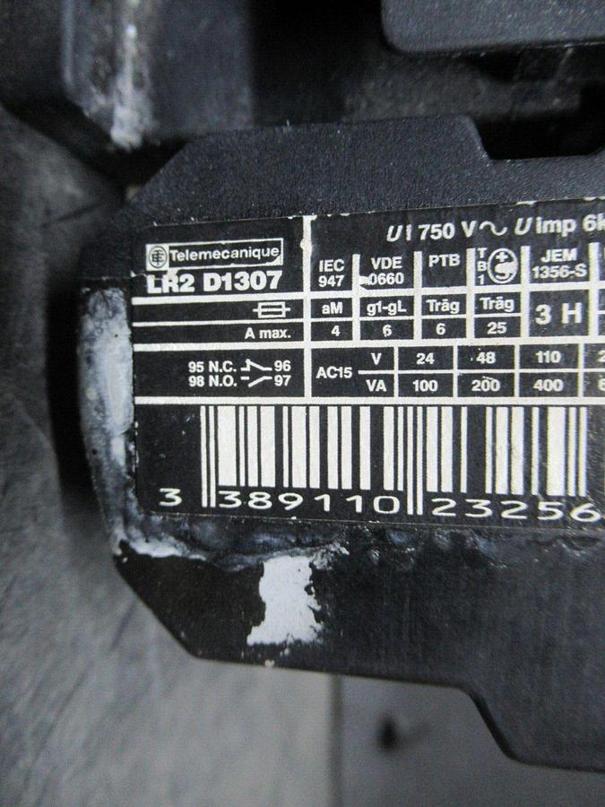 Used TELEMECANIQUE STARTER LC1D1206 W/ OVERLOAD RELAY LR2-D1307 **WARRANTY INCLUDED**