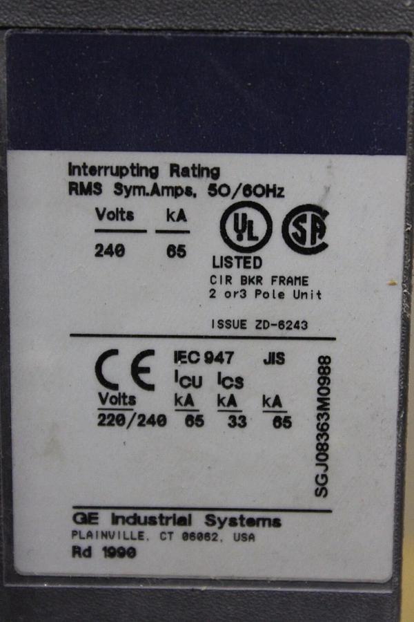 Used GE SPECTRA RMS CIRCUIT BREAKER SGDA32AT0400 400 AMP 240 VAC 3-POLE **WARRANTY**