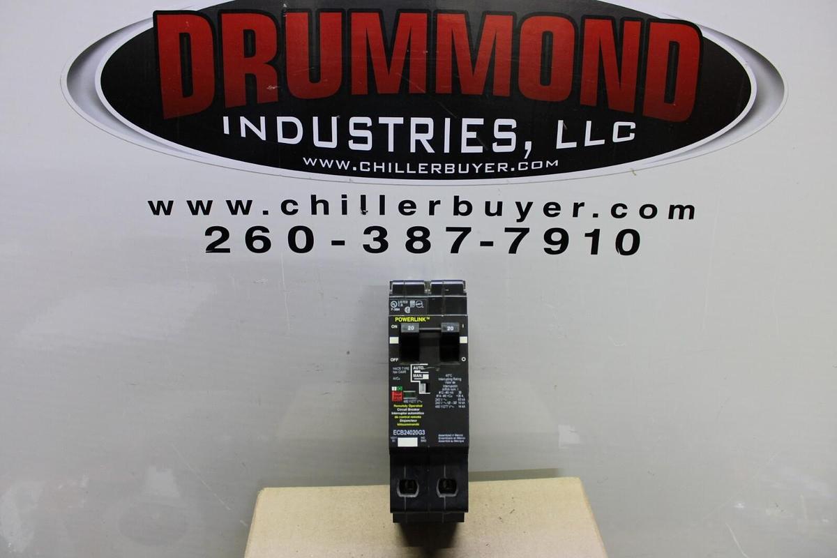 Used SQUARE D POWERLINK CIRCUIT BREAKER ECB24020G3 20 AMP 480/277 VAC 2-POLE