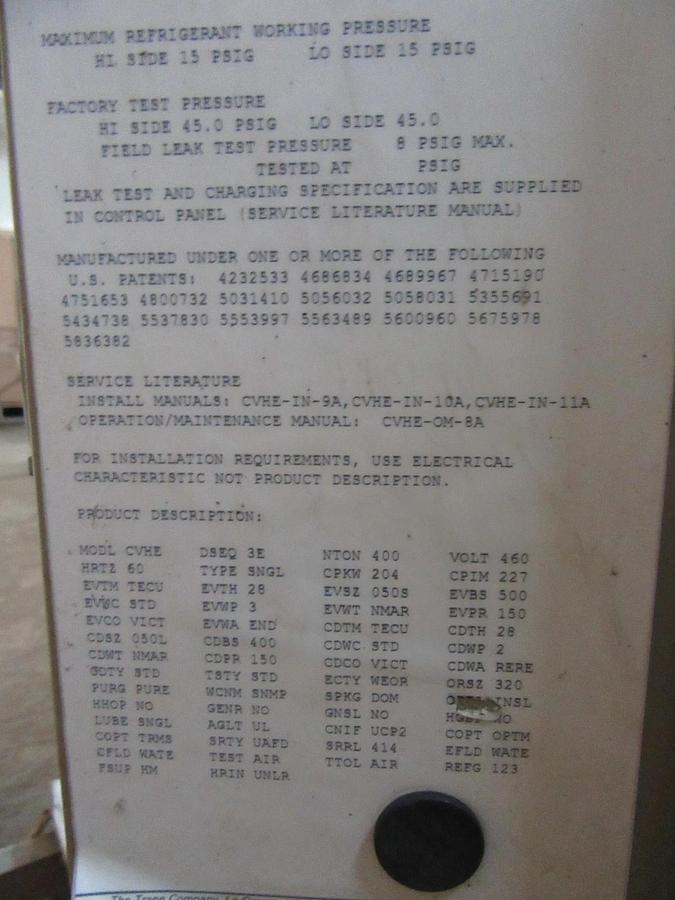 Used TRANE TRACER ADAPTIVIEW RETROFIT LIQUID CHILLER CONTROLLER CRVE203 480 V 250 HP