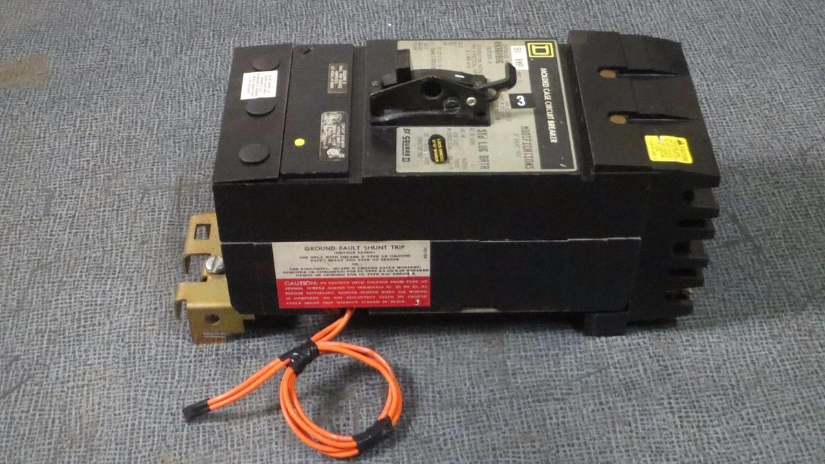 Used SQUARE D I-LINE BREAKER KH36090G 90 AMP 600 V 3 POLE WITH GROUND FAULT SHUNT