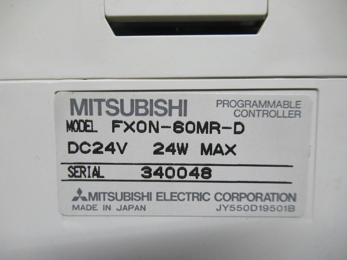 Used MITSUBISHI PROGRAMMABLE CONTROLLER FXON-60MR-D 24 VDC 24 WATT FX0N-60MR-D