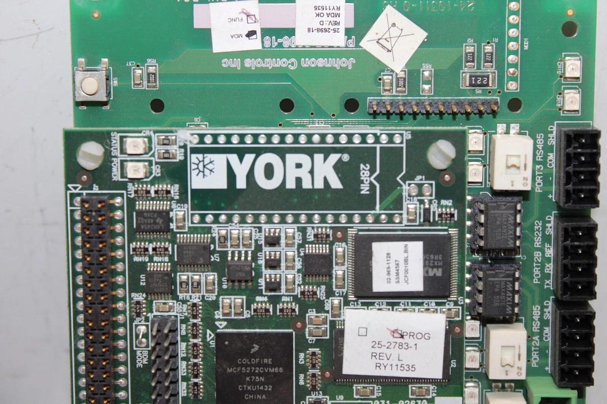 Used YORK E-LINK GATEWAY BOARD 25-2698-18 REV. D W/ 031-02630 25-2783-1 REV. L