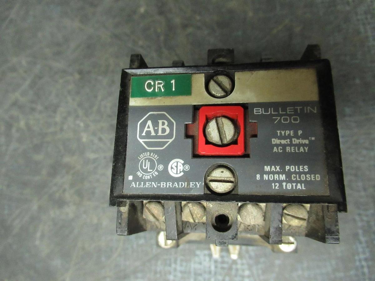 Used ALLEN-BRADLEY CONVERTIBLE CONTROL RELAY 700-P200A1 SERIES A 120V-600V 7200VA