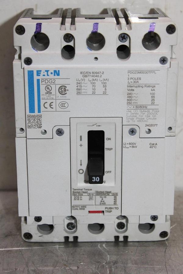NEW EATON CIRCUIT BREAKER PDG23M0030TFFL 30 AMP 3-POLE 600 VAC *WARRANTY*