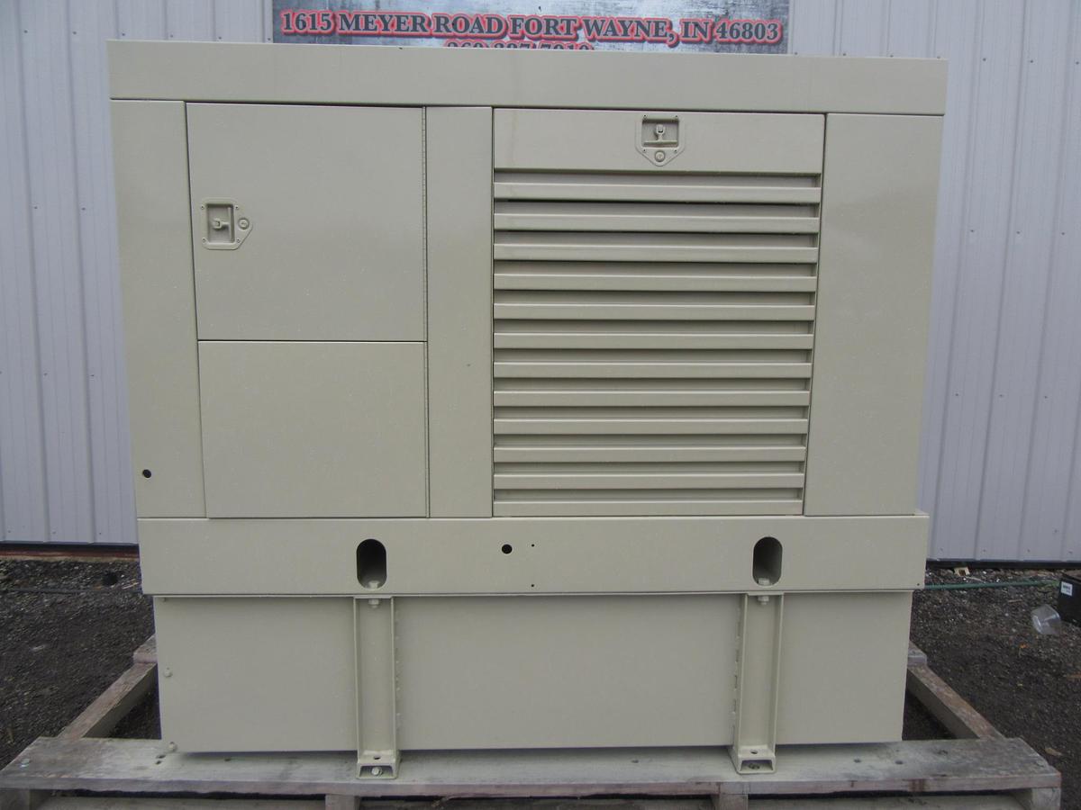 Used 50 KW DIESEL GENERATOR CUMMINS 120/240V B3.9-G1 RECONNECTABLE VIDEO ENCLOSED