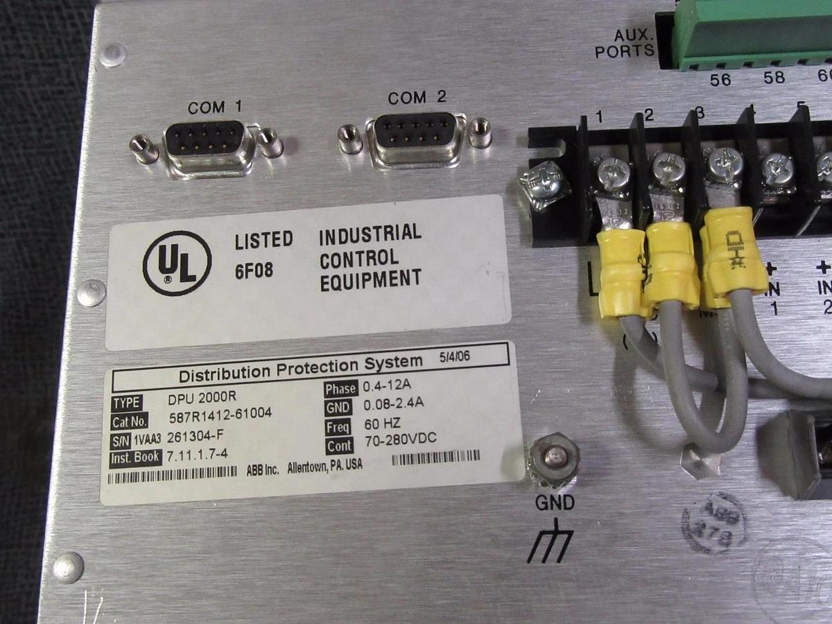 Used ABB DPU 2000R 544 587R1412-61004 DISTRIBUTION PROTECTION SYSTEM RELAY POWER