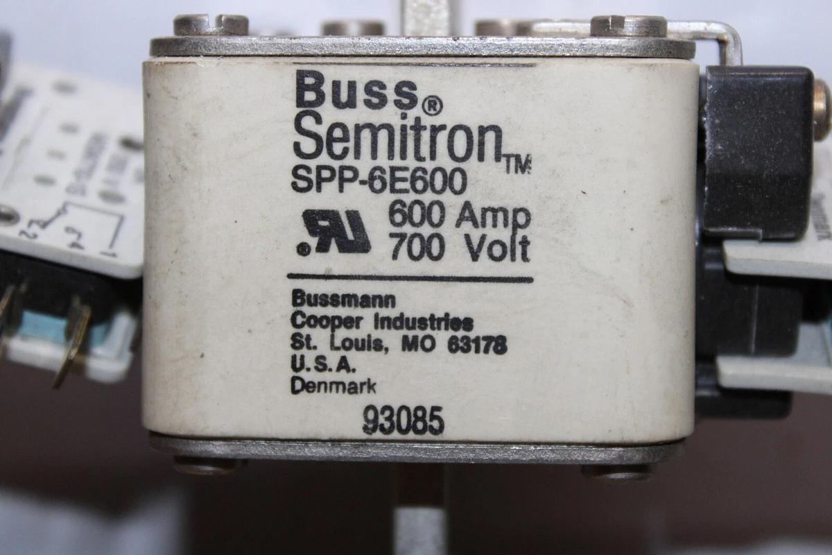 Used LOT OF 2 BUSSMANN SEMITRON SQUARE FUSE SPP-6E600 600 AMP 700 VOLT **WARRANTY**