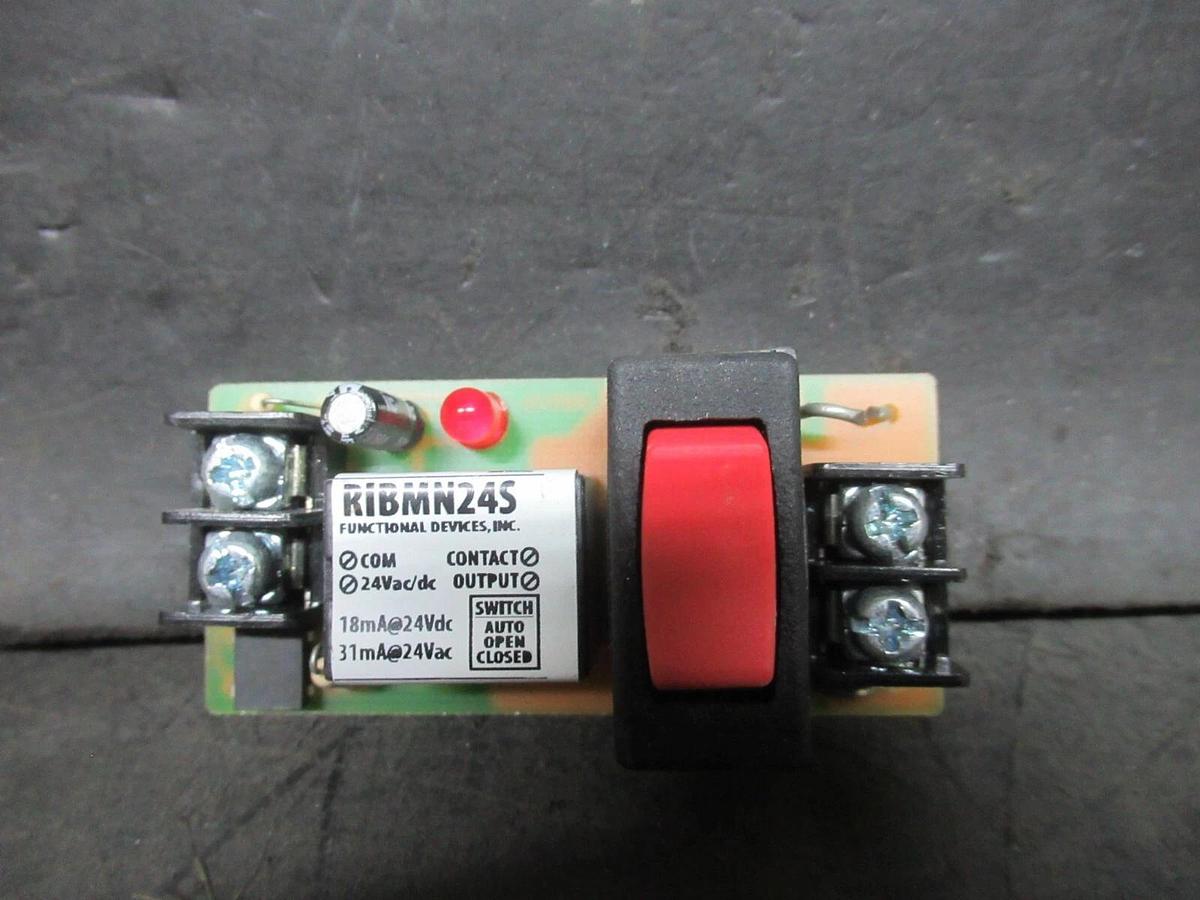 Used FUNCTIONAL DEVICES RIBMN24S TRACK MOUNT CONTROL RELAY 15 AMP 24 VAC/VDC