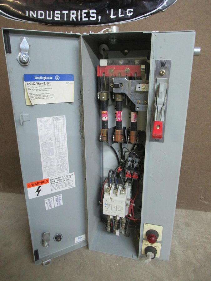 Used WESTINGHOUSE COMBINATION STARTER A204S2AHA-BJ2LT SIZE: 2 25 HP 600 VAC