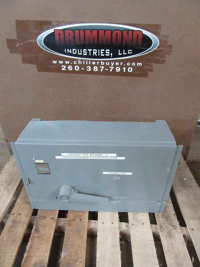 Used WETINGHOUSE FUSE PANELBOARD SWITCH FDP365R 400 AMP 600 VAC 350 HP 3-POLE
