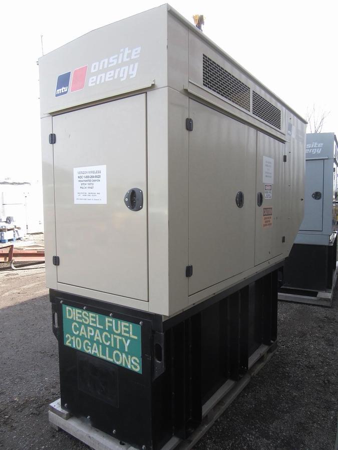 Used 50 KW DIESEL GENERATOR MTU 120/240 V  JOHN DEERE SOUND ENCLOSED 355 HRS  VIDEO