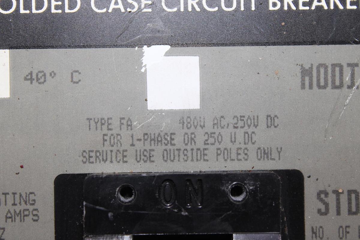 Used SQUARE D I-LINE CIRCUIT BREAKER FA340560 SERIES 2 60 AMP 480 VAC 3-POLE