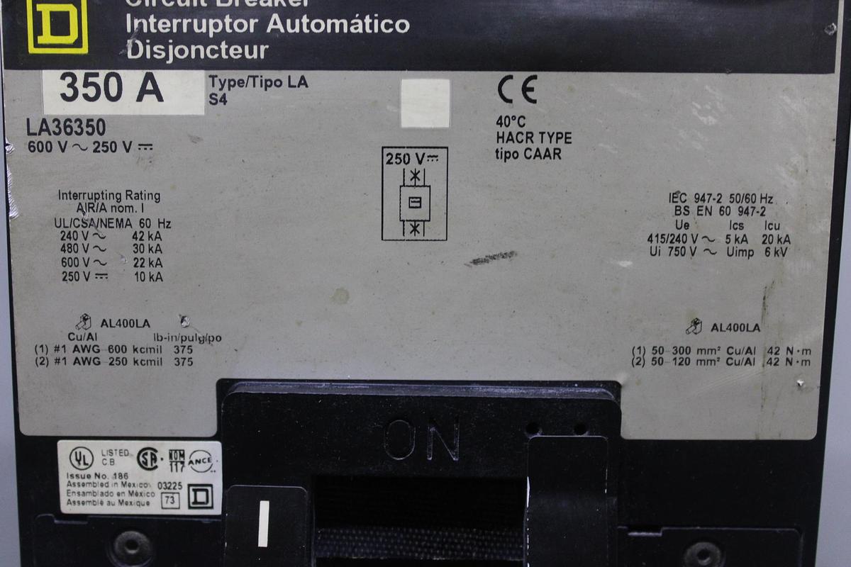 Used SIEMENS SENTRON CIRCUIT BREAKER LD63F600 500 AMP 600 VAC 3-POLE