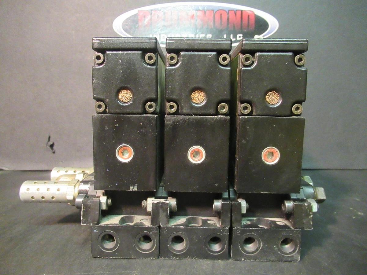 Used ARO FLUID POWER PNEUMATIC VALVE MANIFOLD 120 VAC 30-150 PSI --DAMAGED GAUGE--