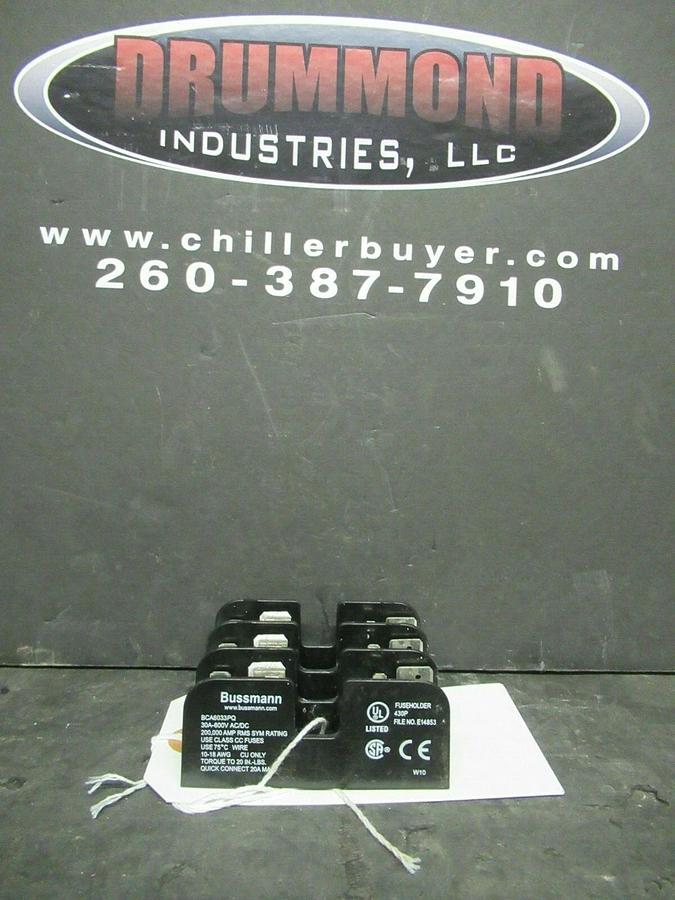 Used BUSSMANN FUSE HOLDER BCA6033PQ FOR 30 AMP 600V FUSES **WARRANTY**