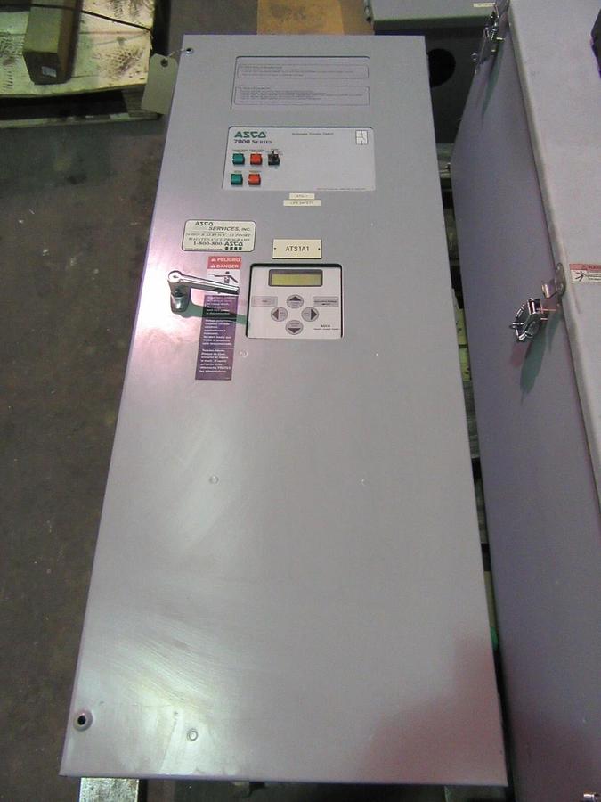 Used 150 AMP ASCO ATS AUTOMATIC TRANSFER SWITCH 480 VAC 3 PH D07ATSC30150N50C