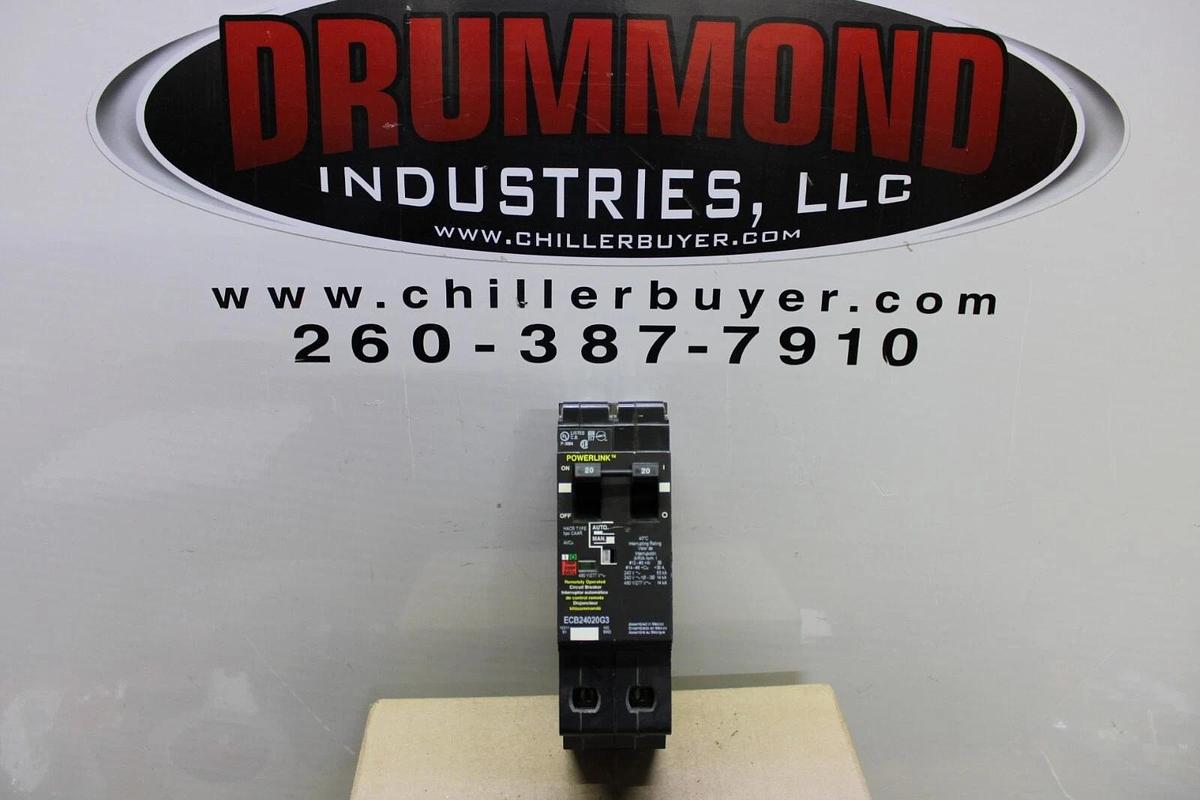 Used SQUARE D POWERLINK CIRCUIT BREAKER ECB24020G3 20 AMP 480/277 VAC 2-POLE